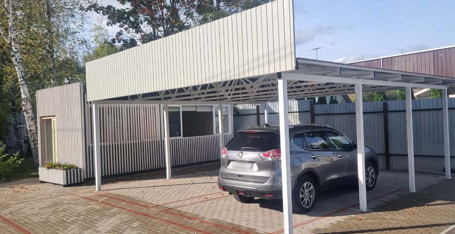 двускатный навес