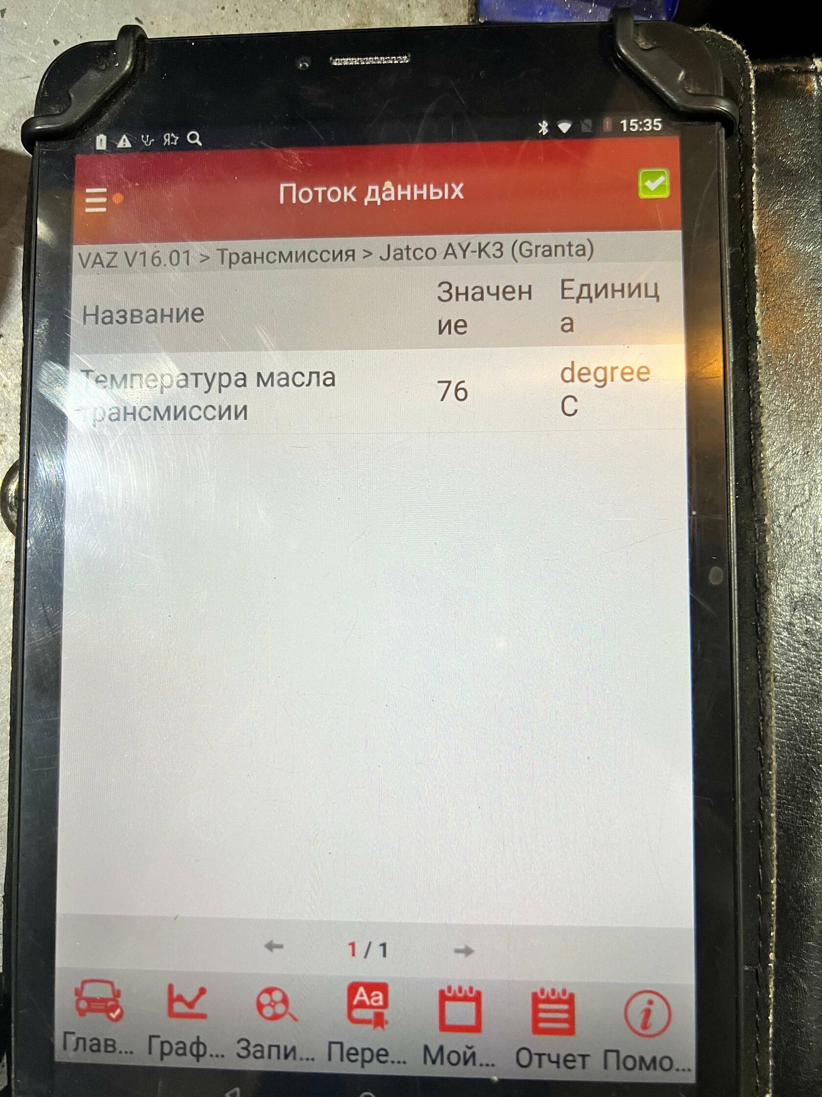 Контроль температуры АКПП Lada Granta