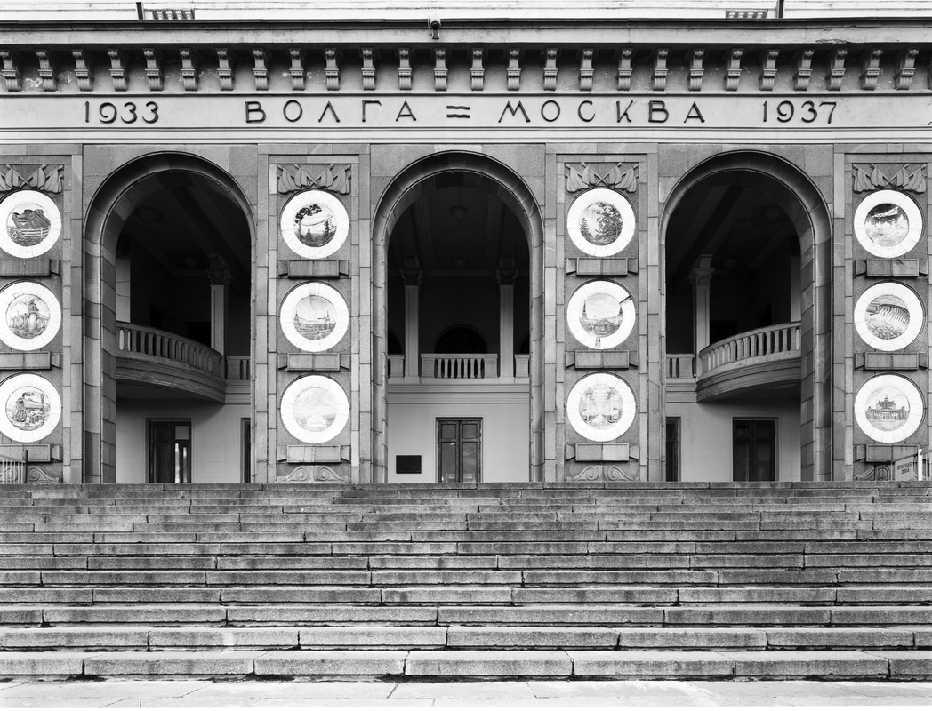 Main Entrance of the Northern River Terminal. Moscow. 2005. BW Negative 4×5 inch. 