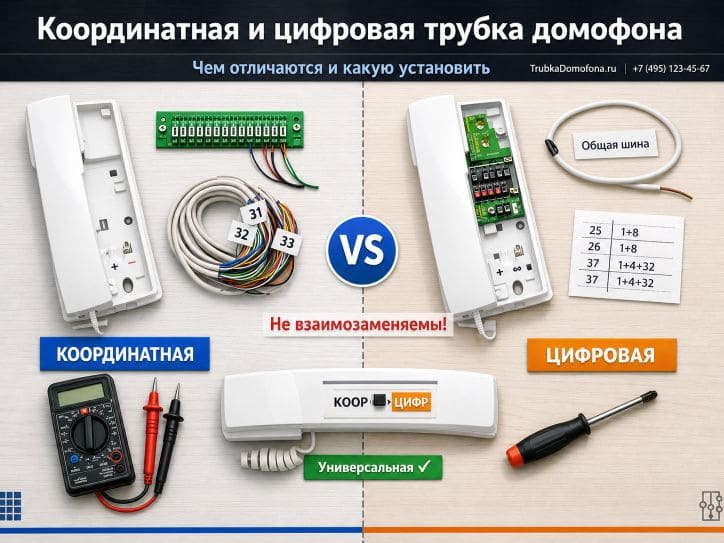 Координатная и цифровая трубка домофона — чем отличаются и какую установить