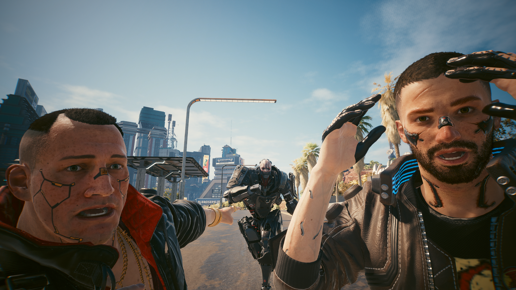 Скриншот игрового процесса Cyberpunk 2077: интерфейс, окружение Найт-Сити и элементы, которые проверяются при функциональном и визуальном тестировании