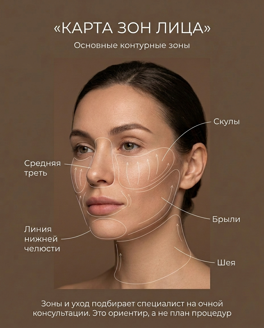 Зоны нитевого лифтинга