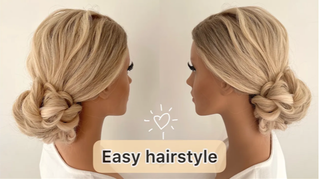 Low bun hairstyle on various hair types
