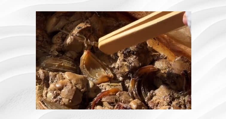 Приготовление паштета из куриной печени со сливками в духовке: шаг 5