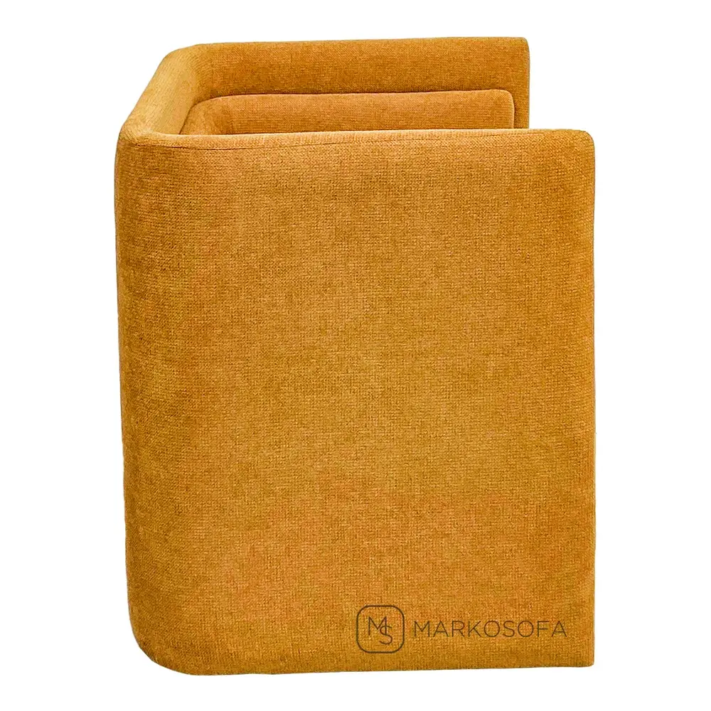 Дизайнерское кресло Сен Жермен в стиле нео-ар-деко, реплика Saint-Germain от Fabrice Juan, на заказ в рыжем велюре от компании Марко Софа