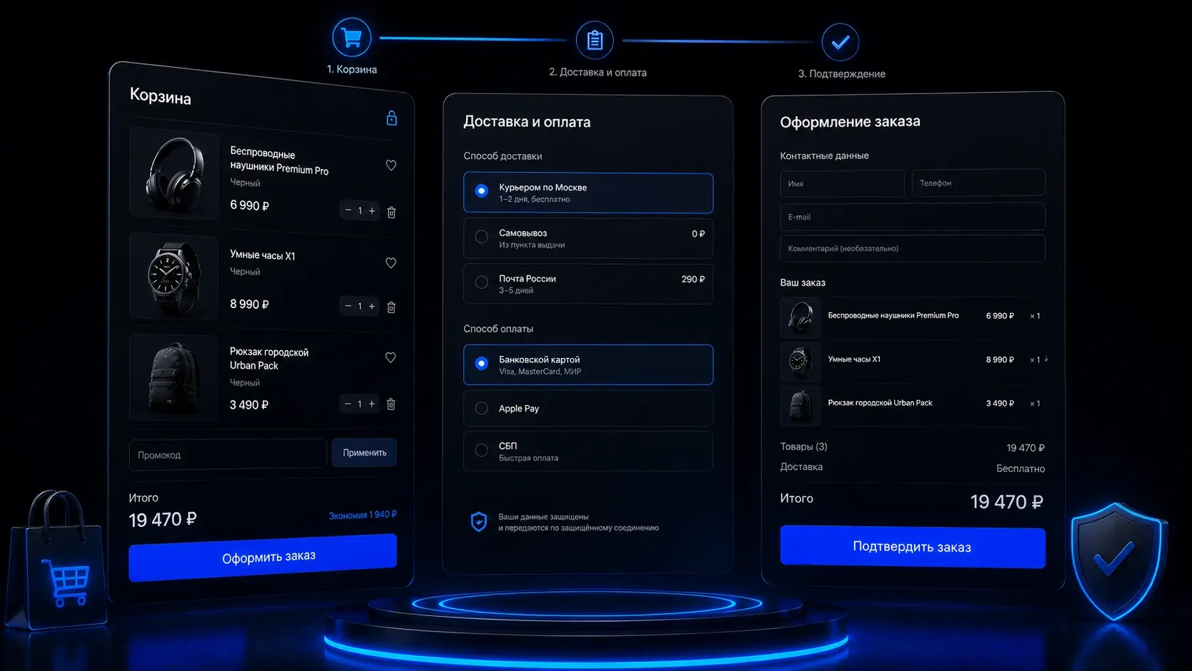 Удобное оформление заказа в интернет-магазине