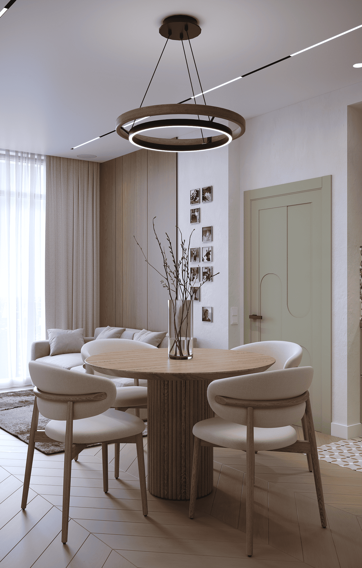 Кухня-гостиная в дизайн-проекте квартиры 75 м² в ЖК Событие — G24концепт