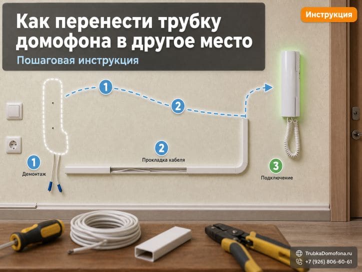 Как перенести трубку домофона в другое место: пошаговая инструкция