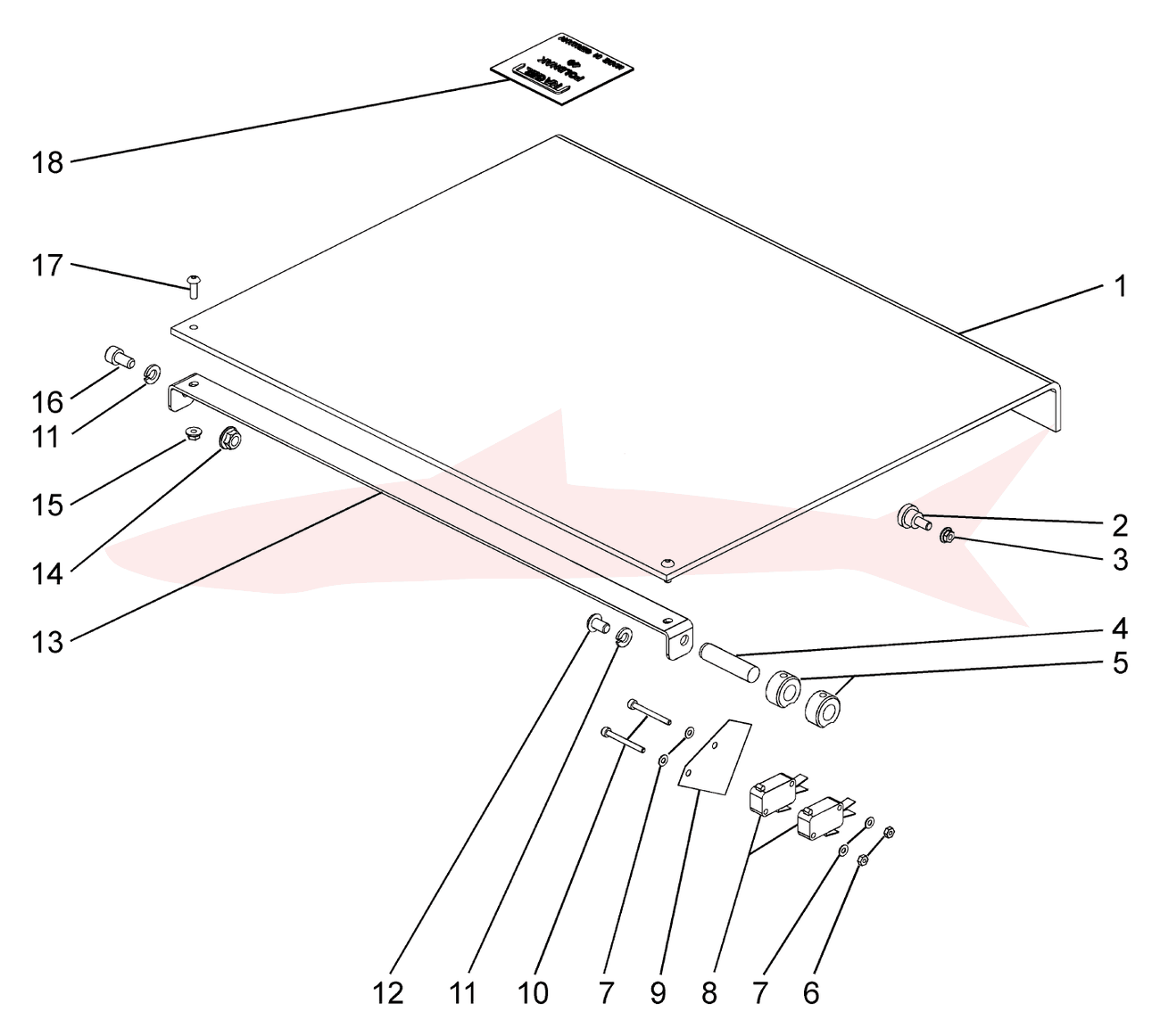 Foldnak 40 FR10 Top Cover — схема деталей