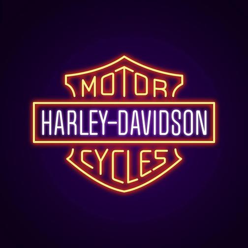 Неоновая вывеска Харлей Дэвидсон лого купить в Москве, цена от 17000 ...