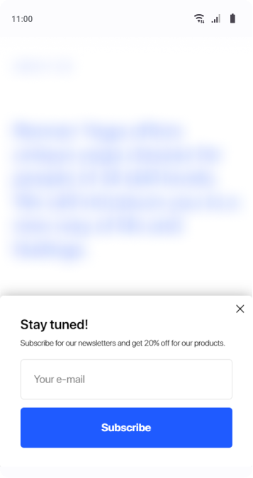 Блок BF504 Popup форма в углу экрана mobile