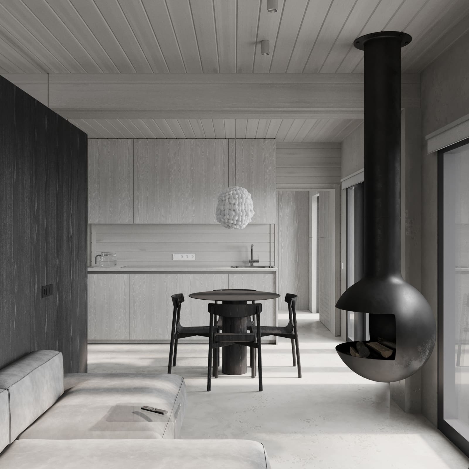 Кухня оборудована умным управлением света и отопления