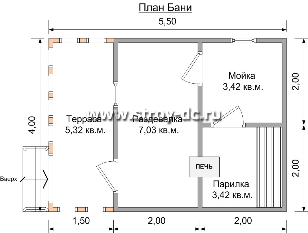 Проект бани без моечной