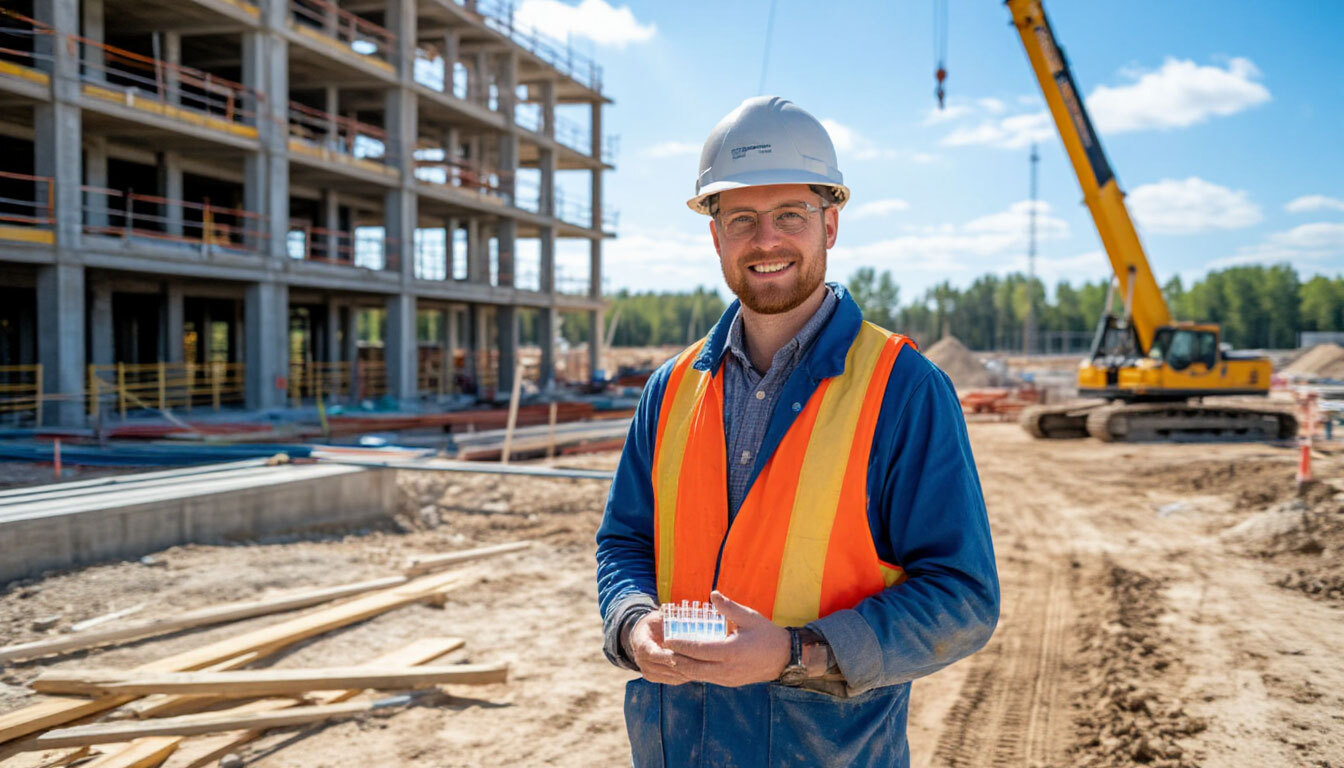 Лабораторный пост на строительном объекте