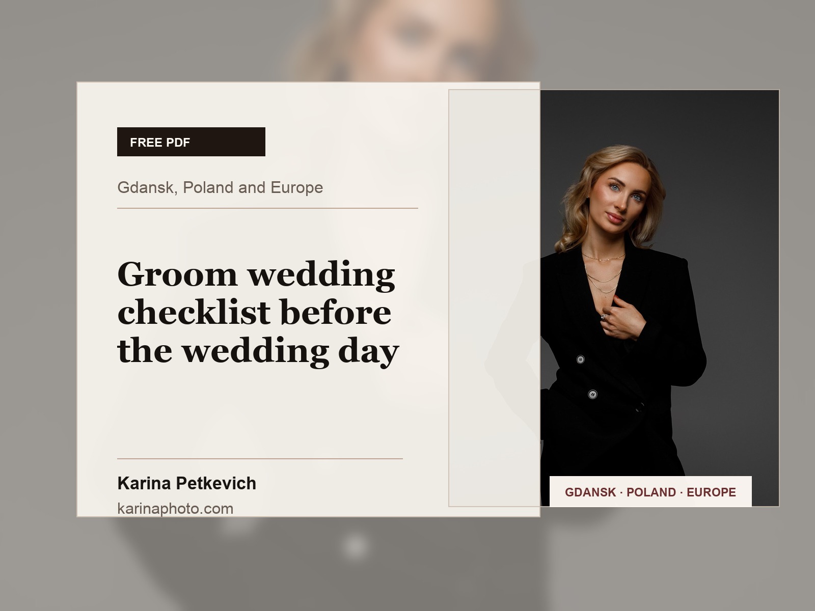 Groom wedding checklist before the wedding day in Gdansk, Poland and Europe