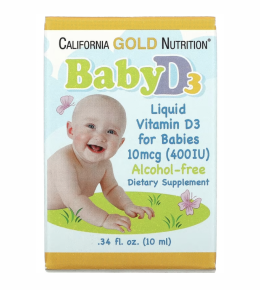 Витамин D3 для малышей, California Gold Nutrition, 10 мл