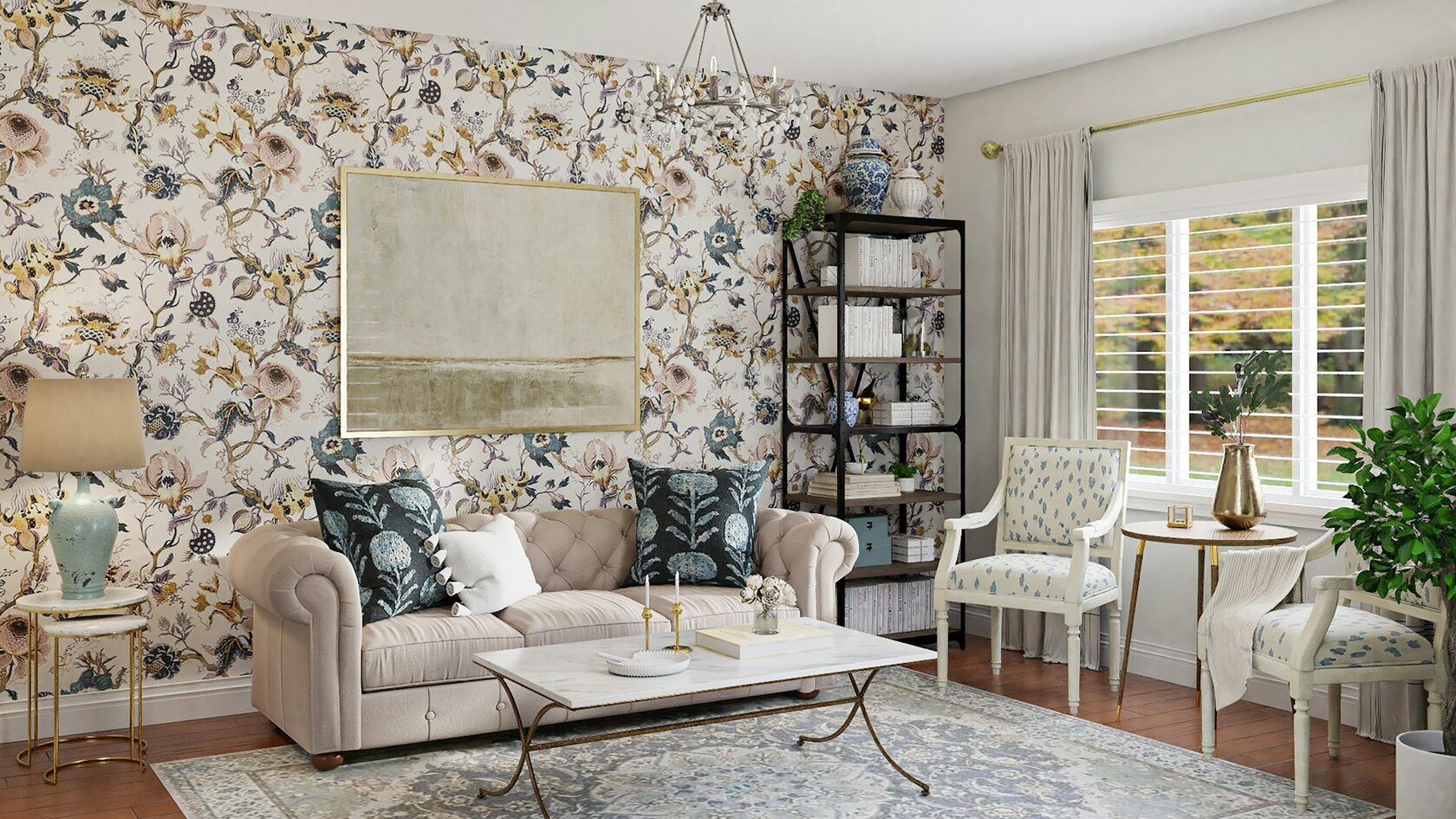 Интерьер с флизелиновыми обоями Kerama Marazzi