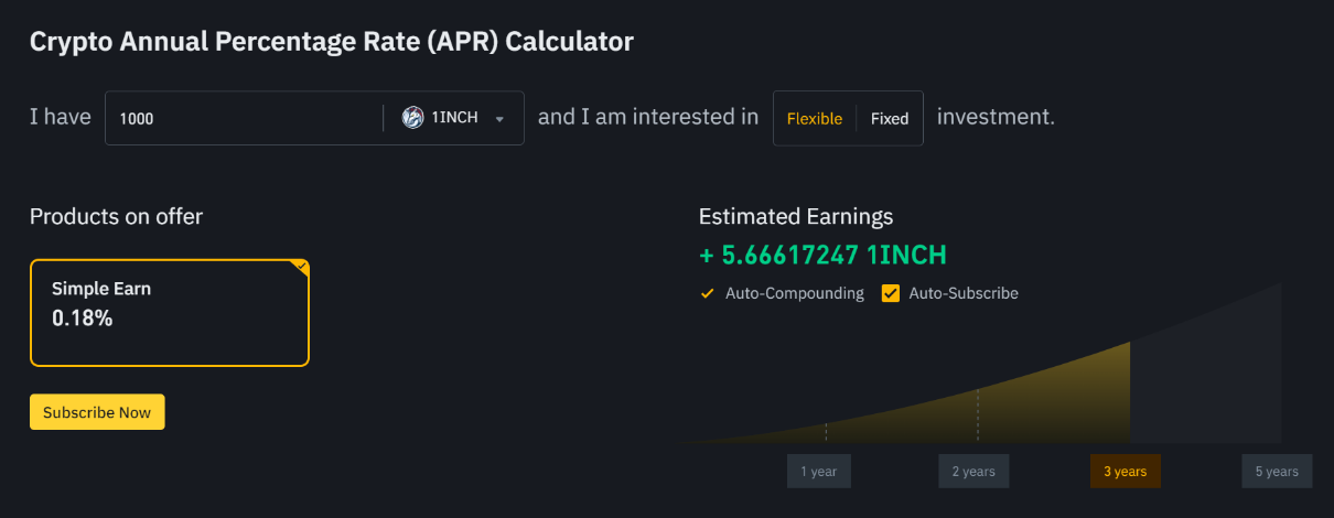 Binance staking rewards calculation with Binance staking calculator