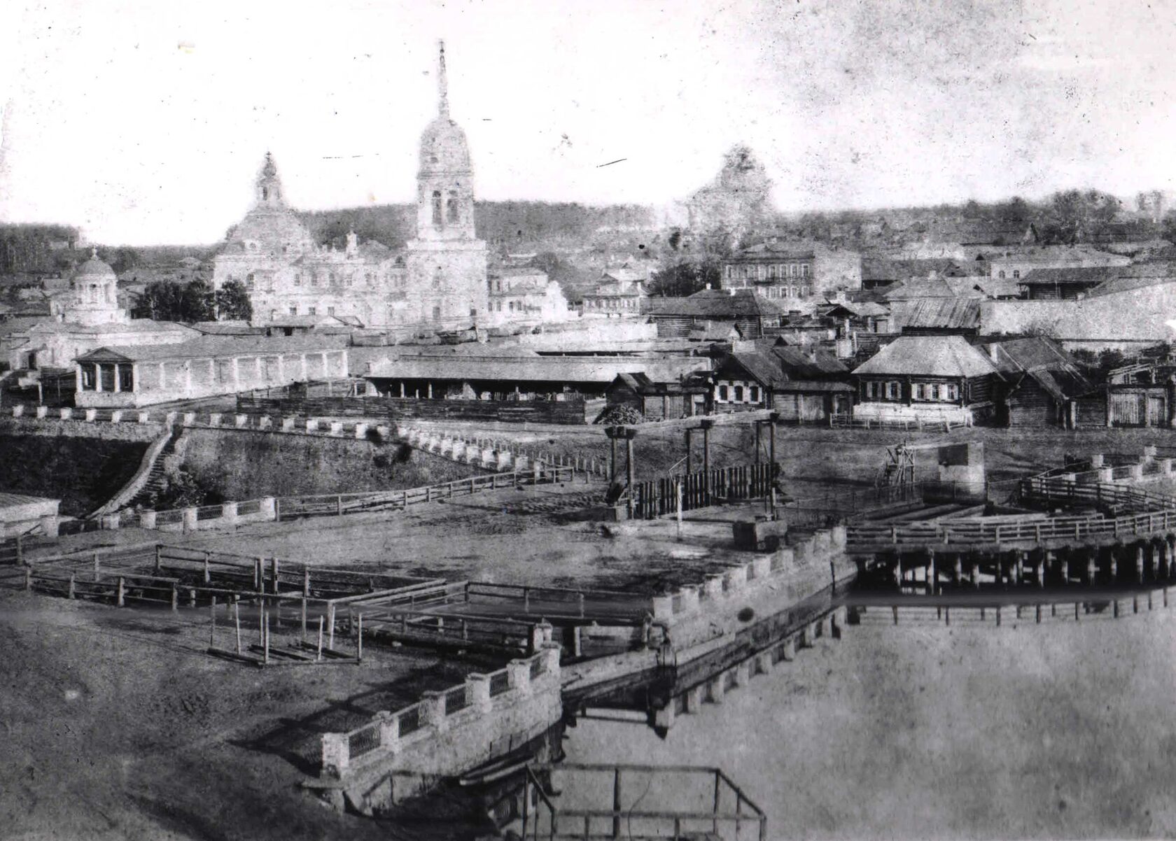 Посёлок Каменский Завод. Плотина заводского пруда. 1890 г.