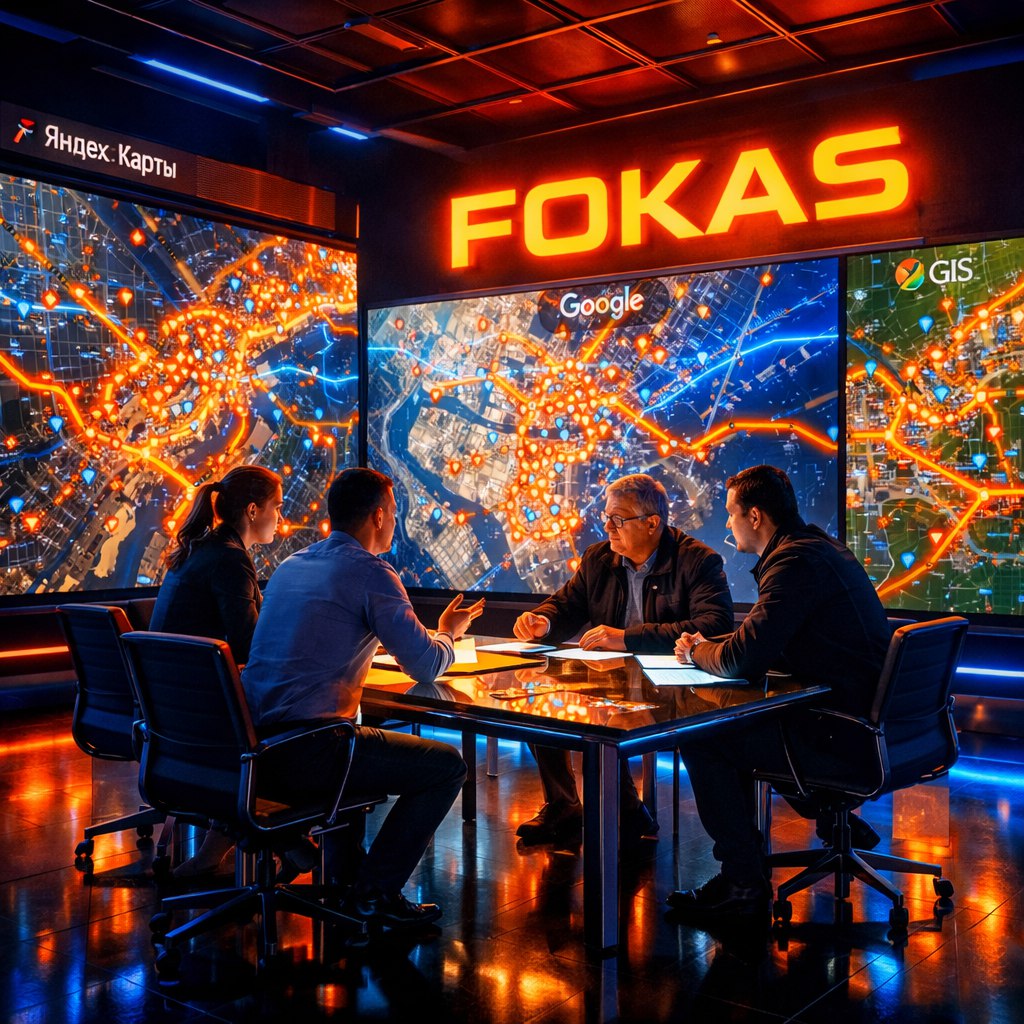 Центр управления FOKAS с панорамными экранами Яндекс.Карт, Google Maps и 2ГИС в Уфе