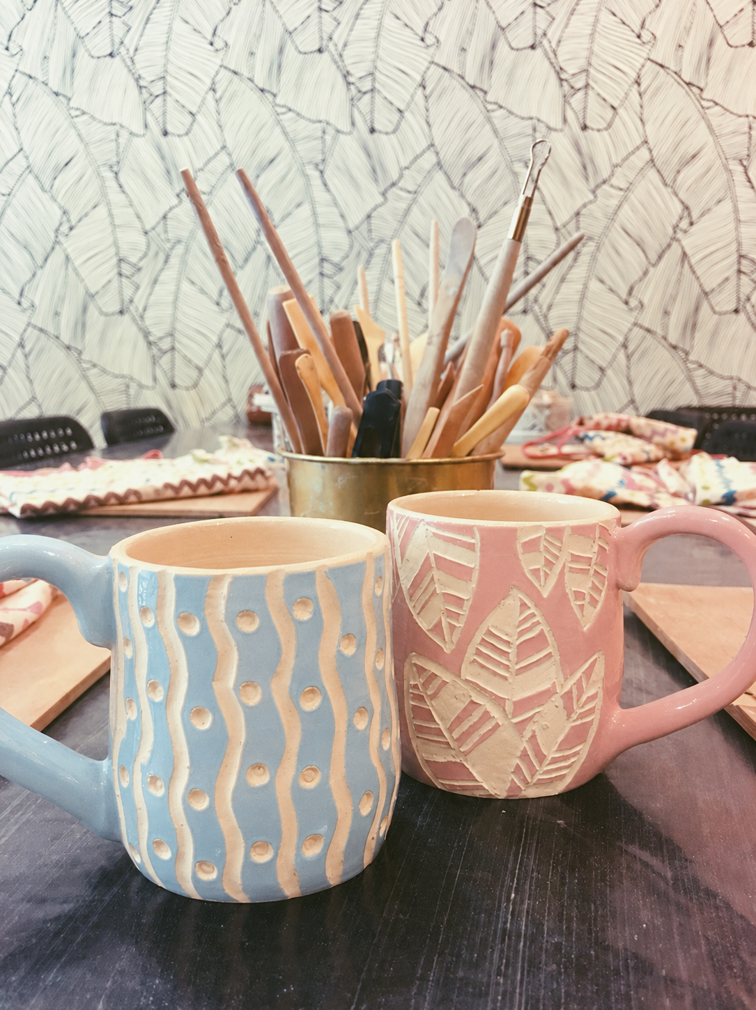 handmade pottery inscription idea, gender reveal party