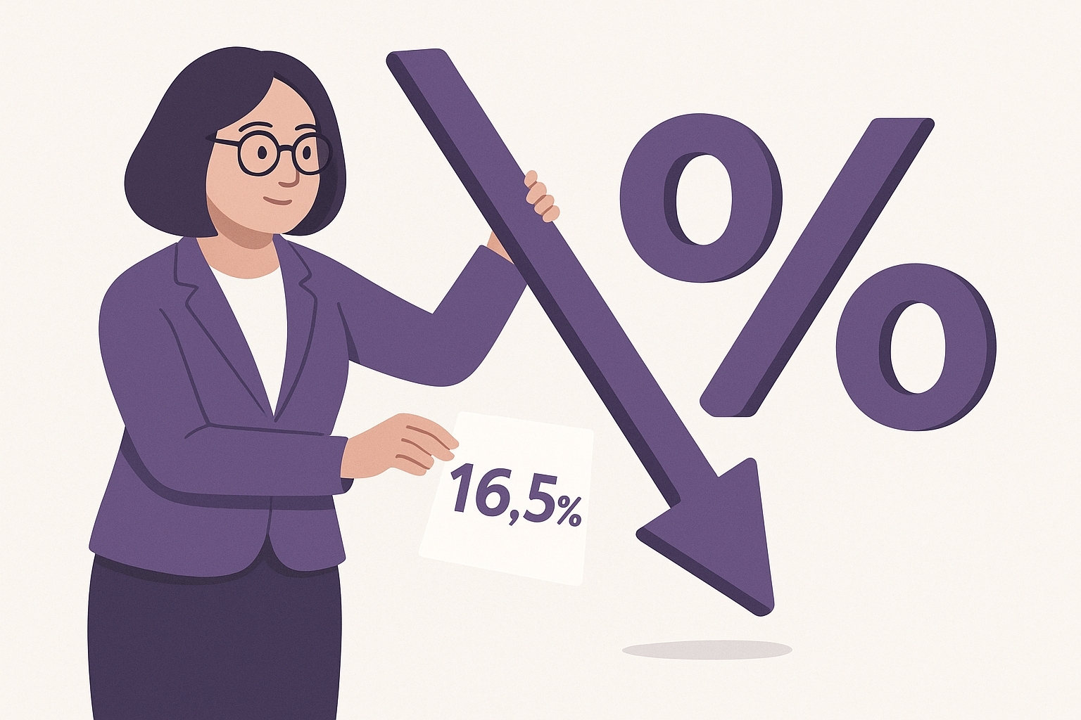 Снижение ключевой ставки до 16.5%