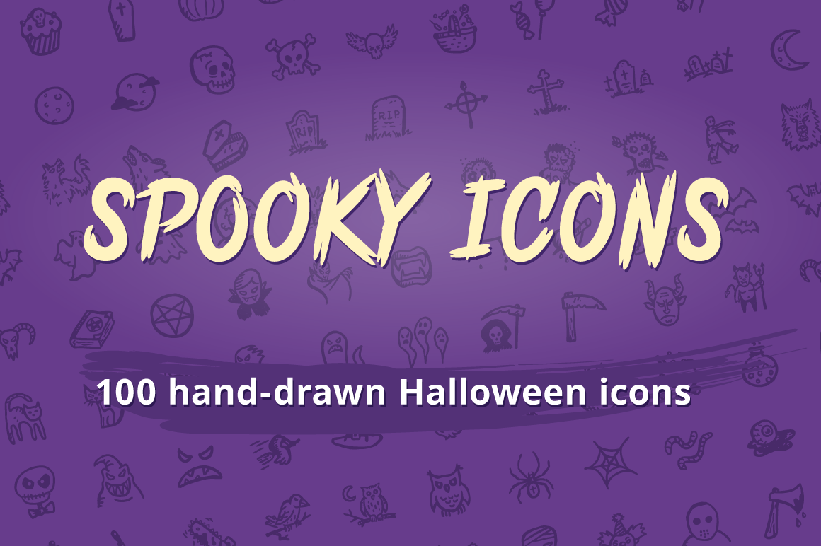 Spooky Icons — 100 Hand-drawn Halloween Icons