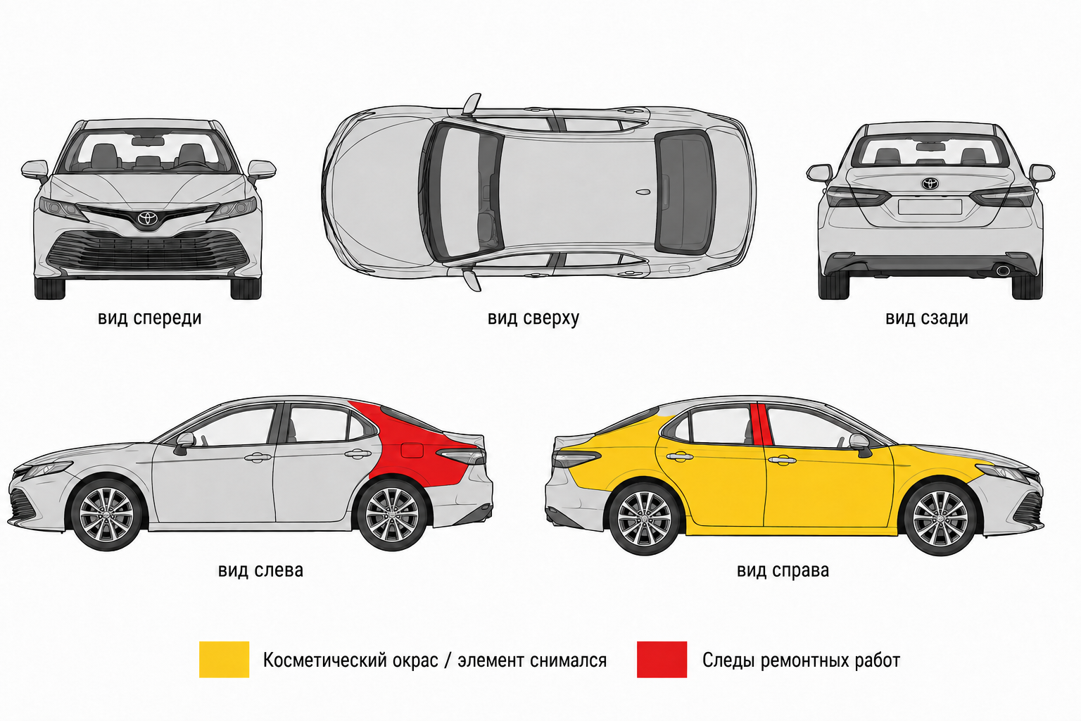 Карта ЛКП Toyota Camry