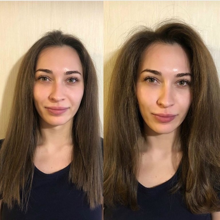 Прикорневой объем волос клипсами фото до и после на короткие