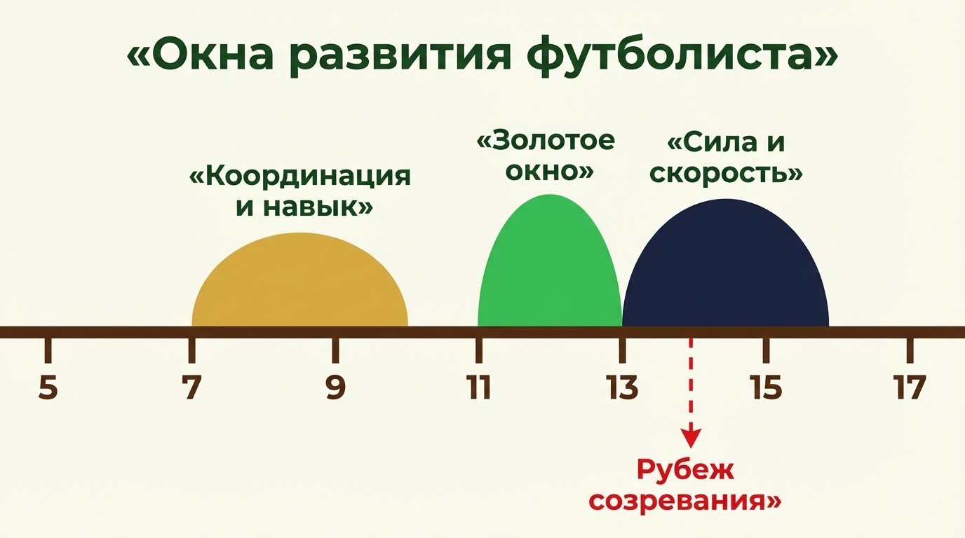 Окна развития футболиста - инфографика