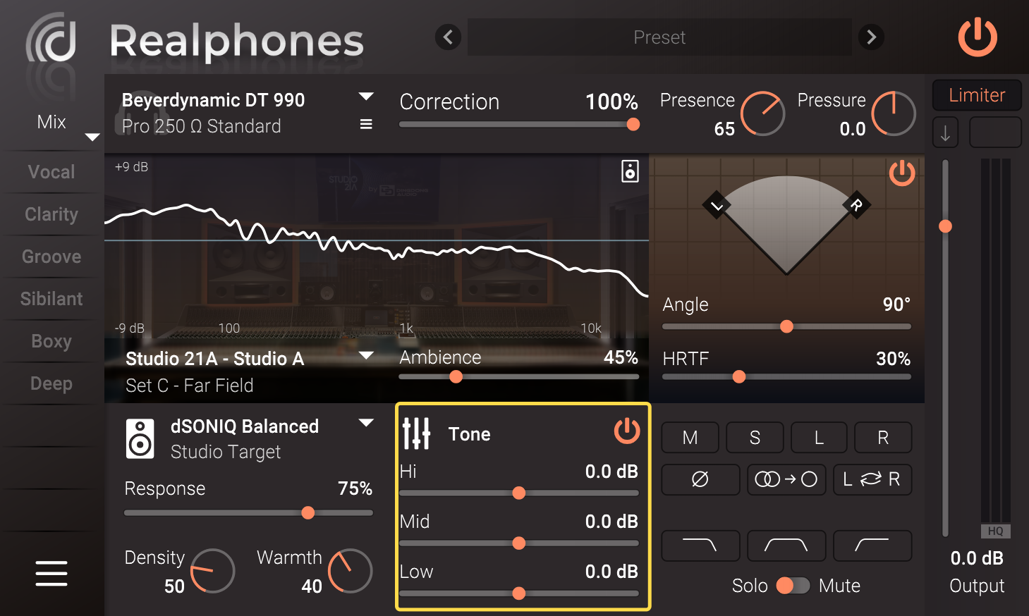 Advanced mode in Realphones 2