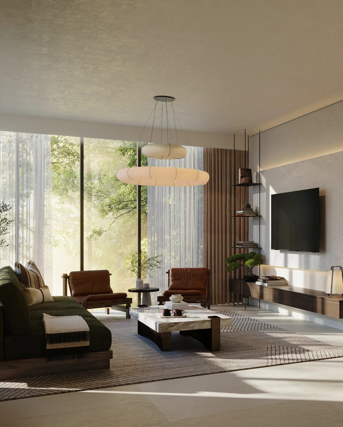 Living room in a Sei Saadiyat apartment