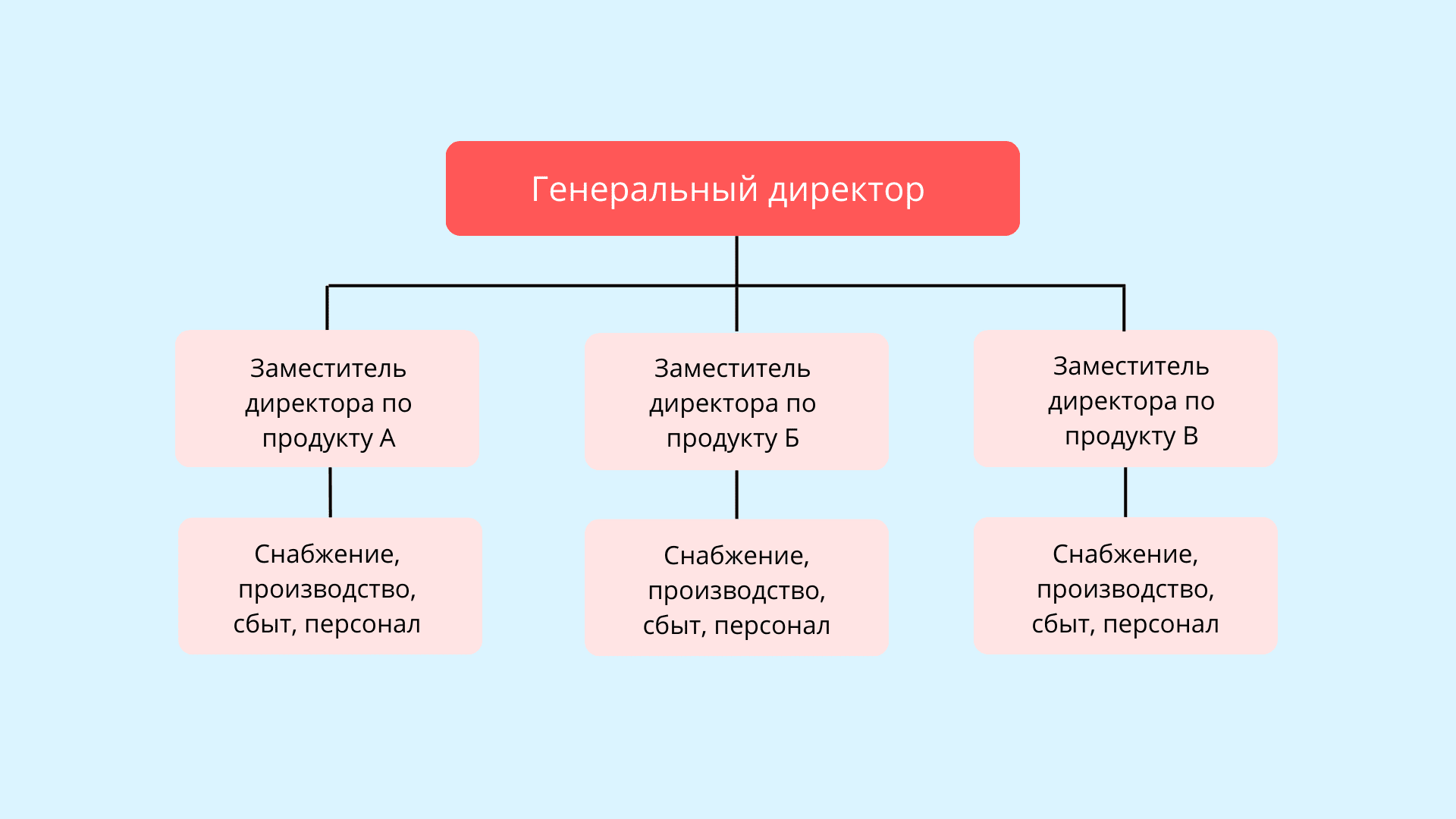Дивизионная структура управления - схема