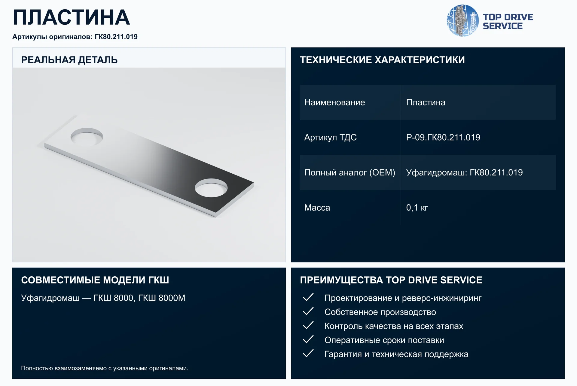 Пластина — OEM ГК80.211.019