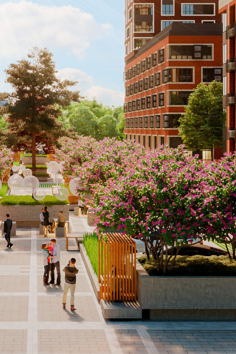 Проект архитектора - двор жилого дома