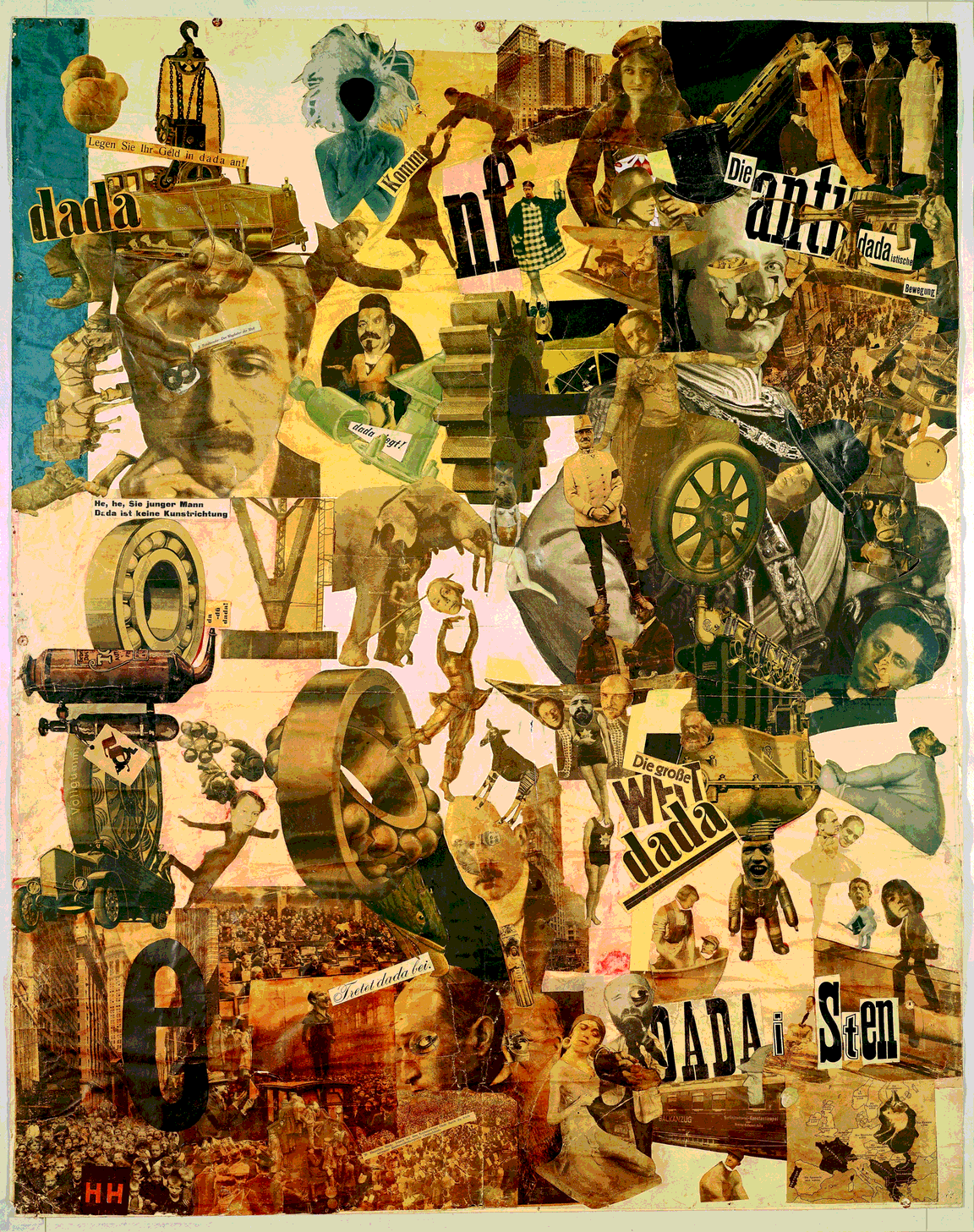 Ханна Хёх, «Разрез последней веймарской культурной эпохи пивных животов Германии, сделанный кухонным ножом Дада», 1919-1920