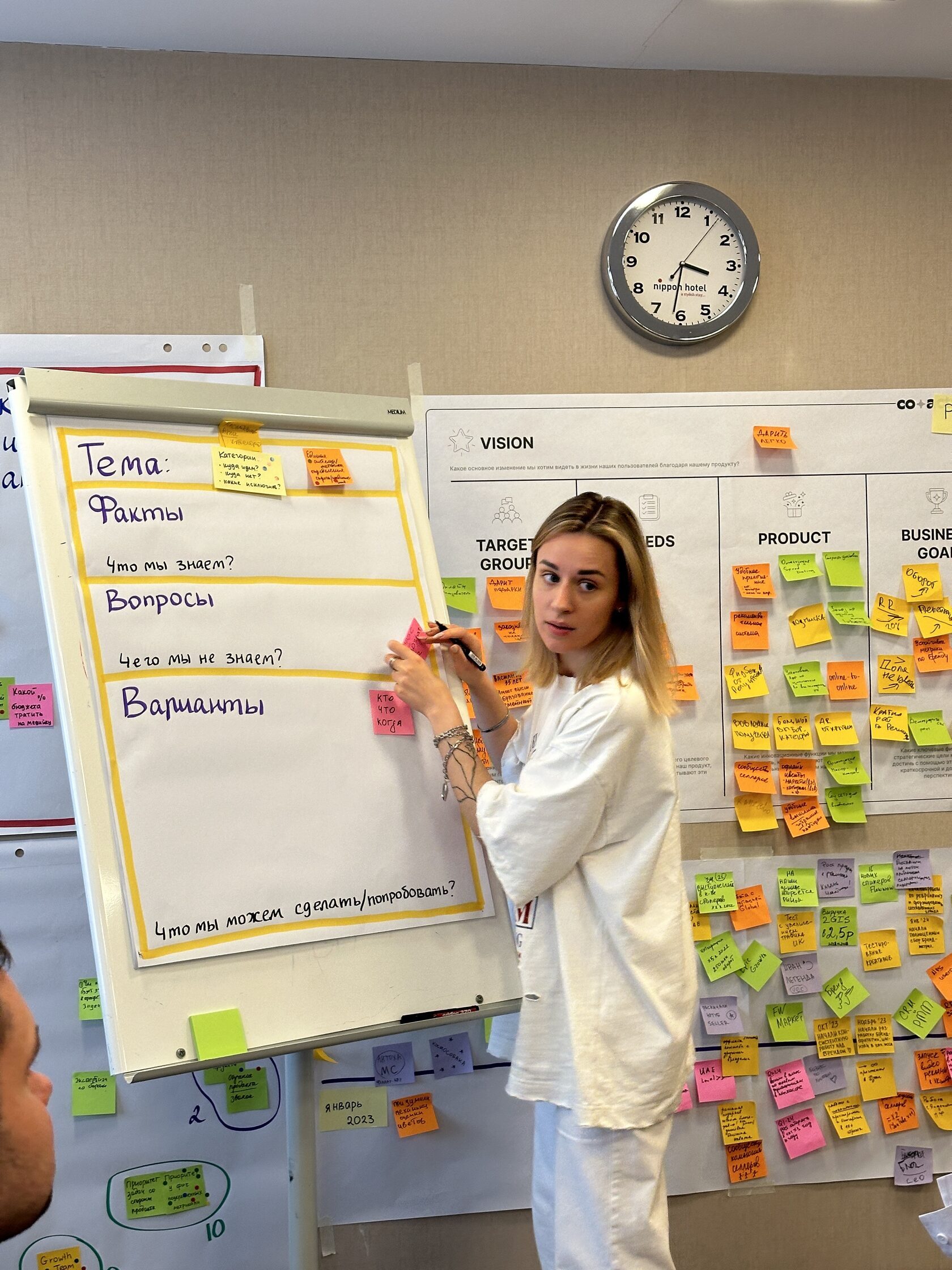 Team session: participants working with a facilitator