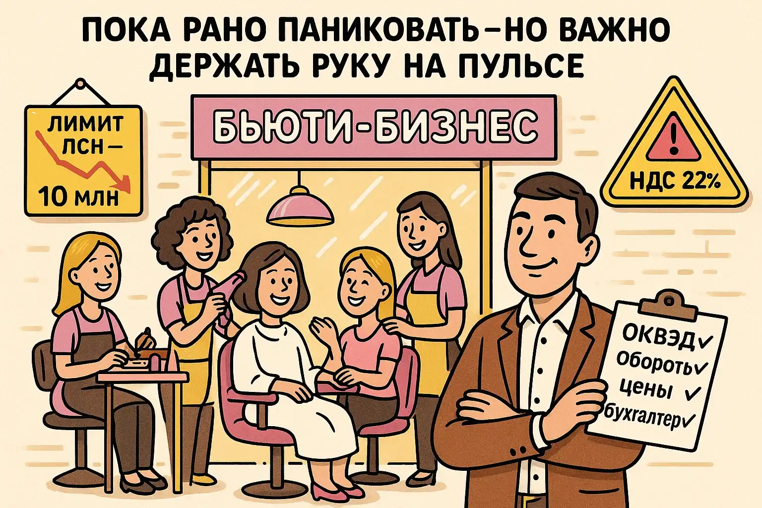 Налоговая реформа 2026: НДС 22%, лимит 10 млн для УСН и ПСН — изменения для салонов красоты