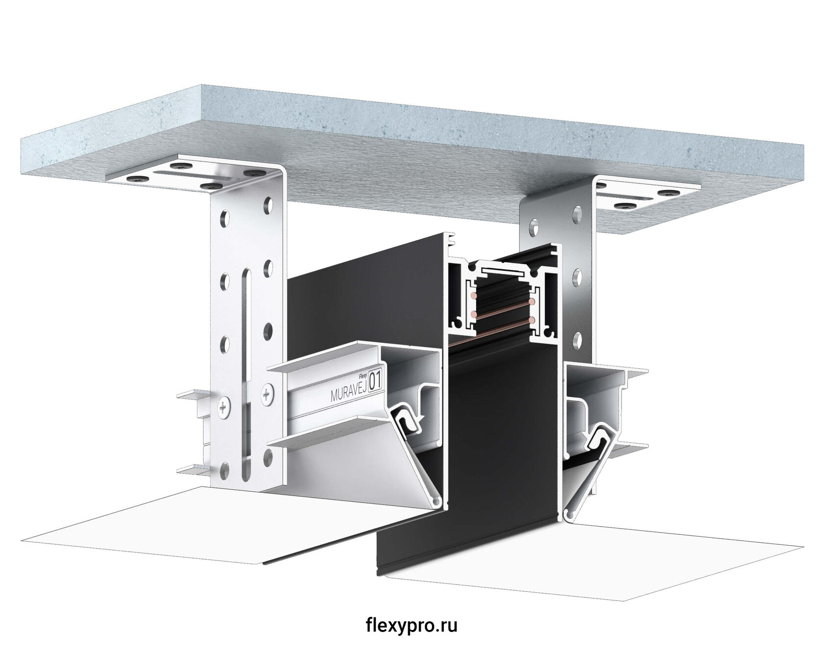 Гарпунная система крепления натяжных потолков