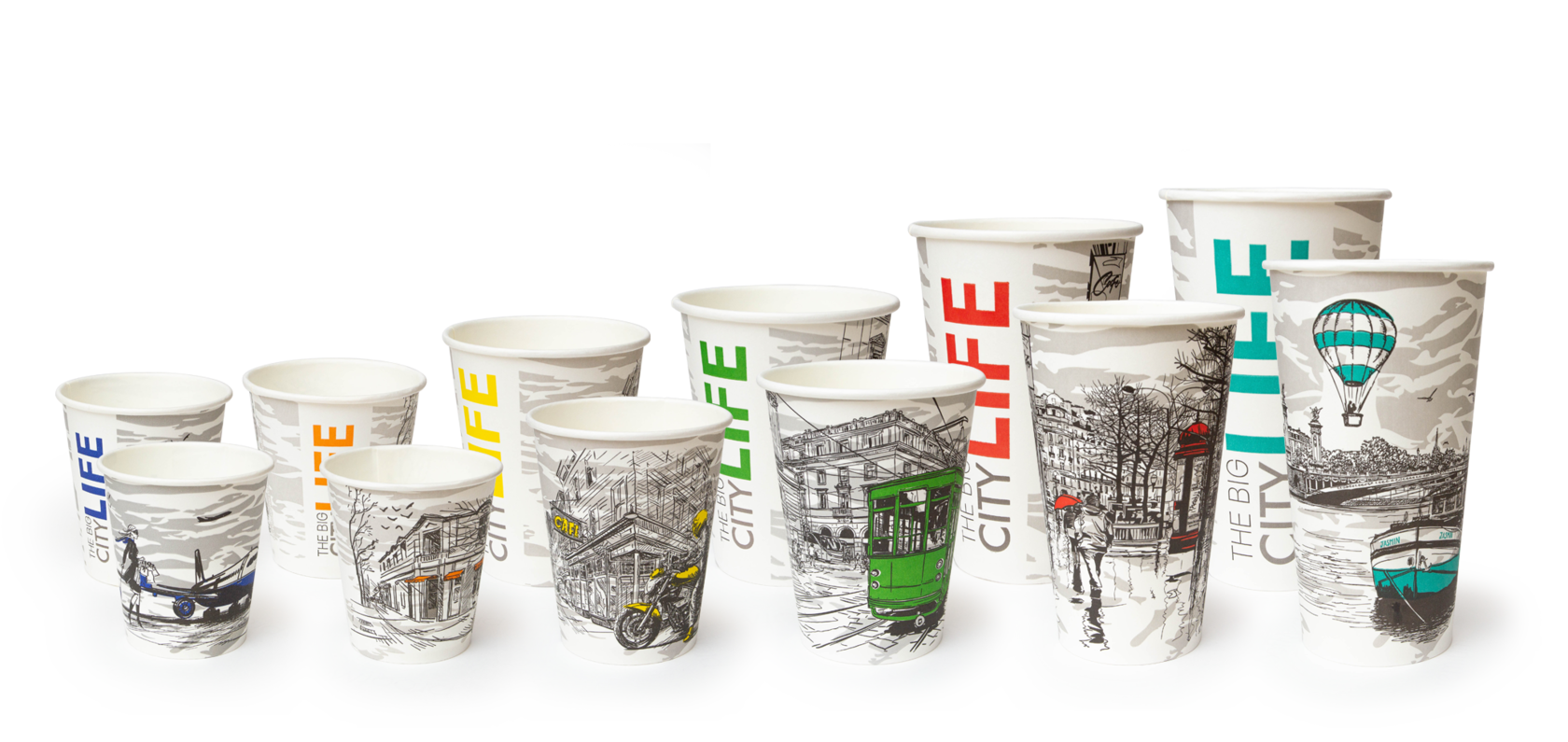 Download Paper cups with "Big City Life" design