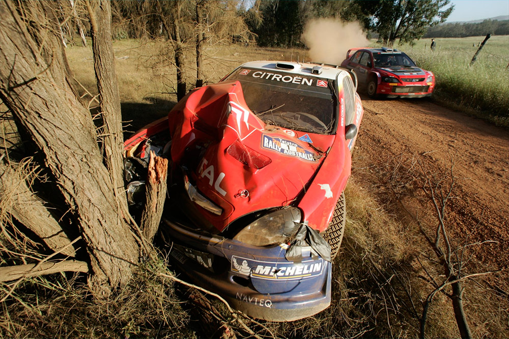 Citroën Xsara WRC (173 DAL 78) Себастьена Лёба и Даниэля Элены после аварии на СУ9, ралли Австралия 2005/Фото: McKlein / LAT