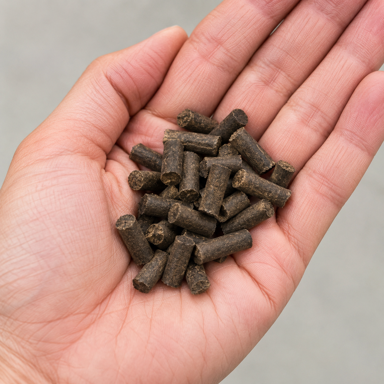 INTON GLOBAL pellets in hand