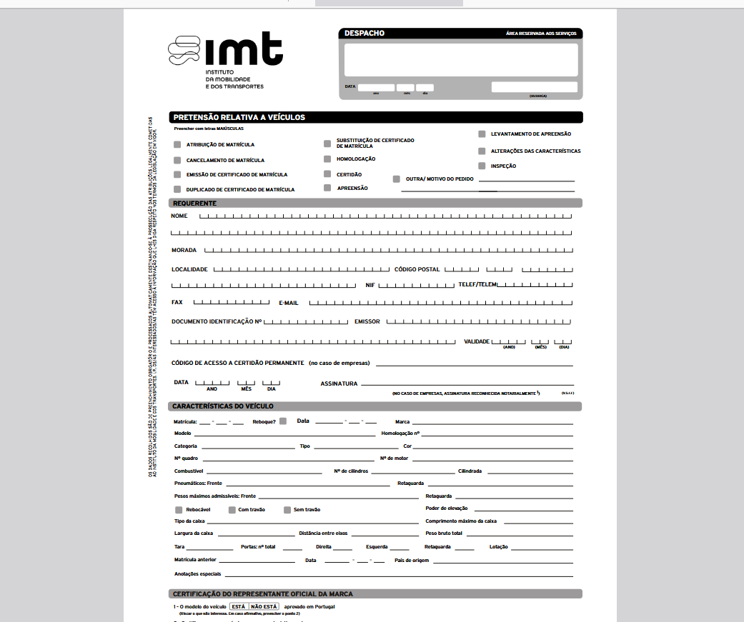 омологация авто в Португалии