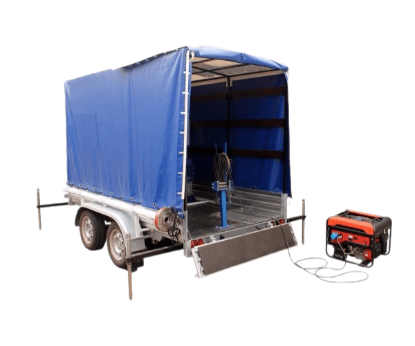 Well testing lab mounted on trailer