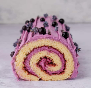 Blackcurrant and Lavender swiss roll