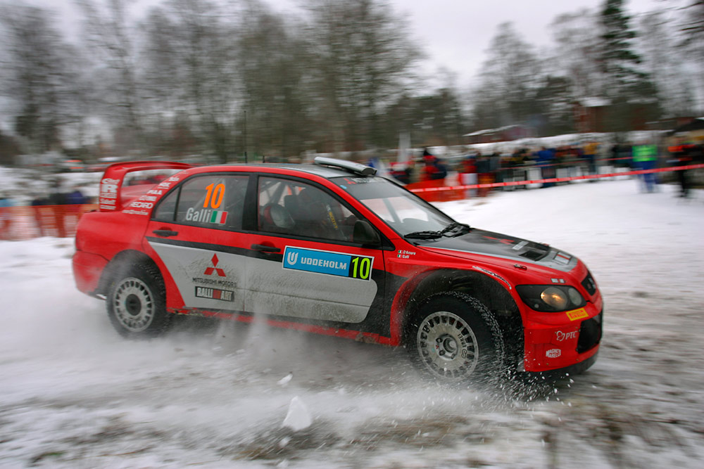 Джиджи Галли и Гвидо д'Аморе, Mitsubishi Lancer WRC 05 (KR53 YPO), ралли Швеция 2005