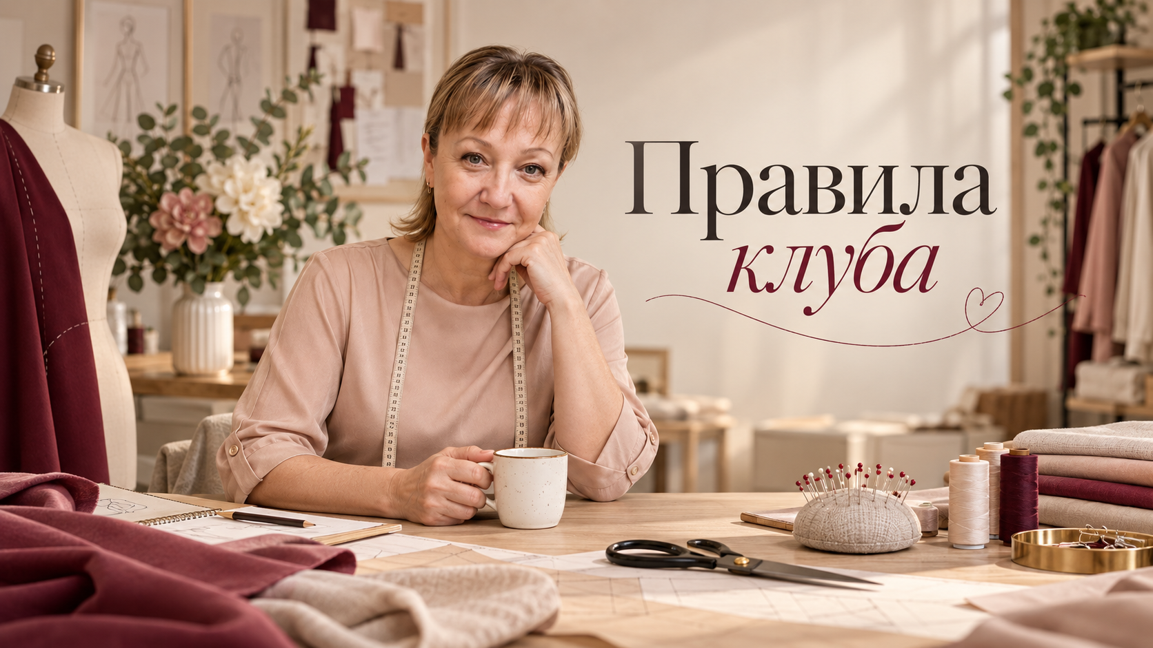 Татьяна Боброва в уютной швейной студии. Правила клуба.