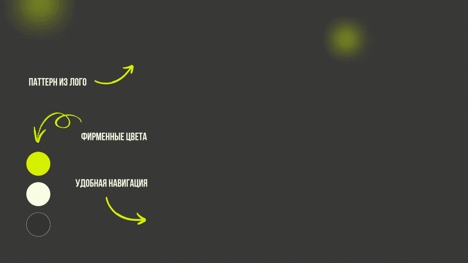 Дизайн презентации Tradetech: использование фирменного паттерна из логотипа, ярких цветов и удобной навигации для создания привлекательного вида слайдов 