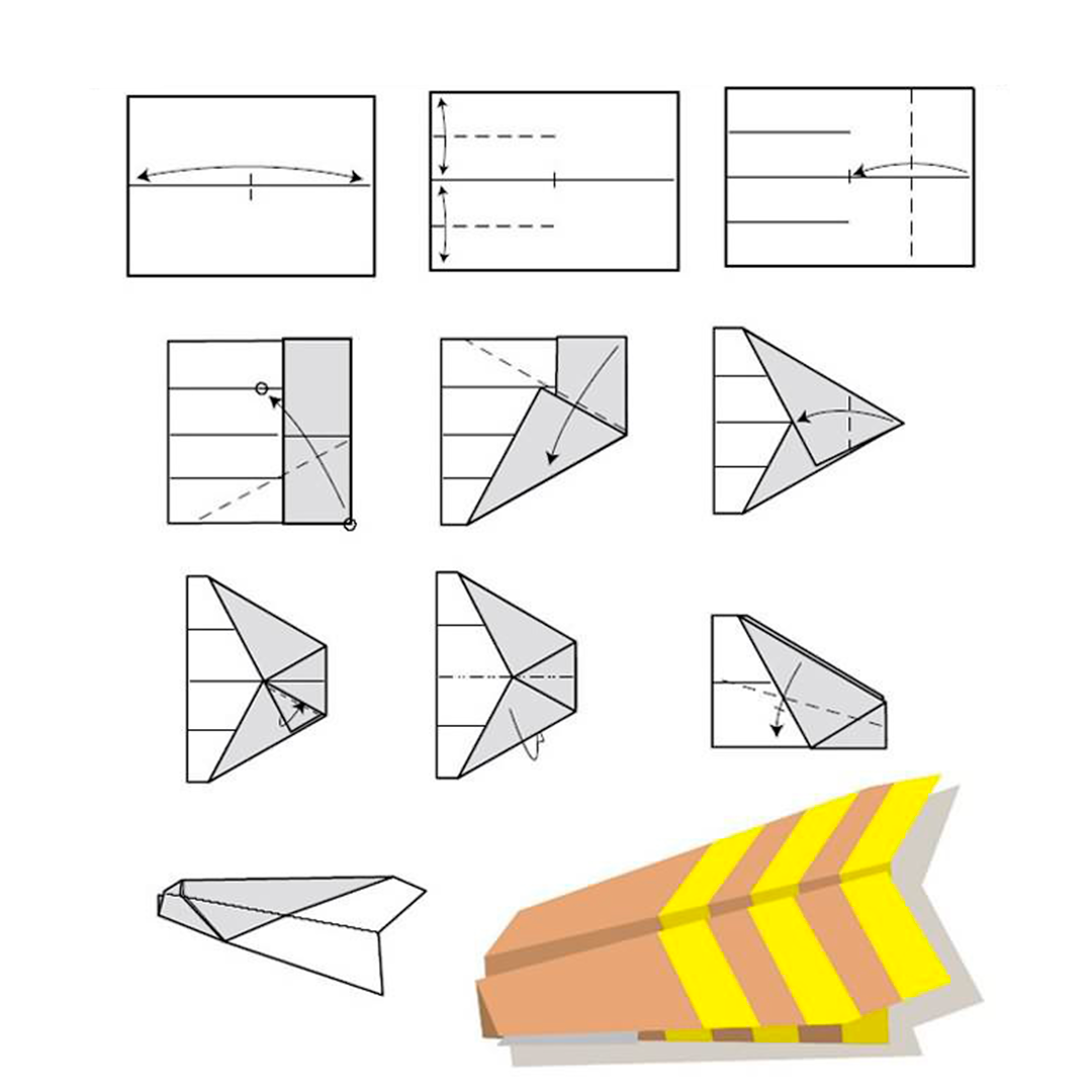 Чертеж сделать бумажный самолетик
