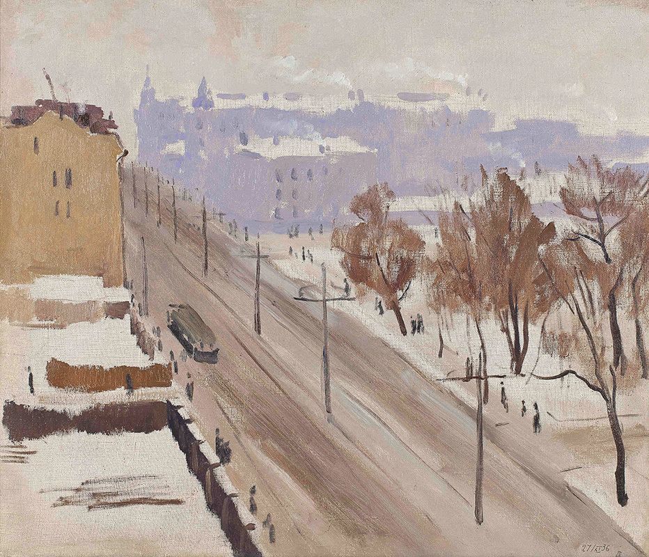 Город зимой. 1936